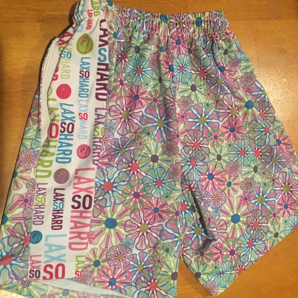 lax so hard athletic shorts girls medium